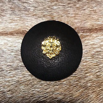 Leather Covered Button/Lion