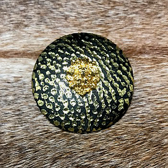 Leather Covered Button/Lion